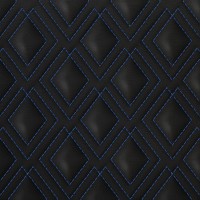 Экокожа стёганая «intipi» Tworomb (чёрный/синий, ширина 1.35 м, толщина 5.85 мм)